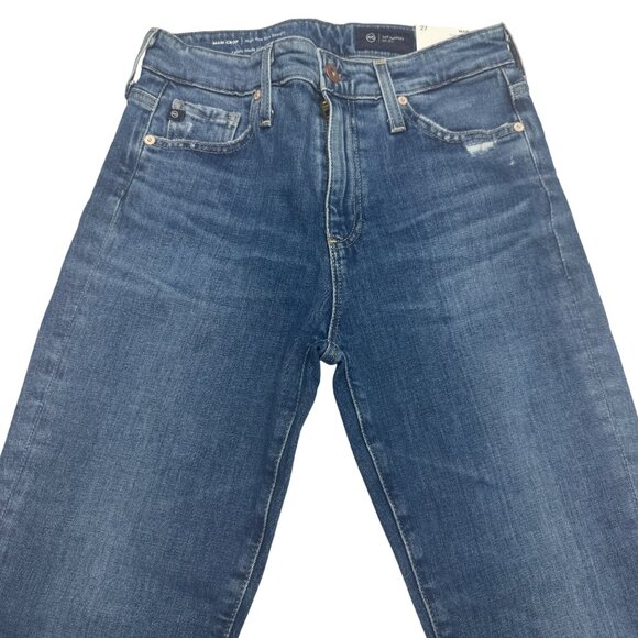 NEW AG Mari Crop High-Rise Slim Straight Blue Jean Womens Denim Pants, Size 27 - Picture 3 of 12